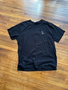 OVO Black Short Sleeve Crewneck T-Shirt with Small Owl Patch